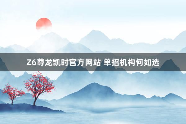 Z6尊龙凯时官方网站 单招机构何如选