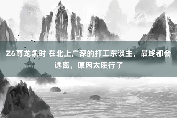 Z6尊龙凯时 在北上广深的打工东谈主，最终都会逃离，原因太履行了