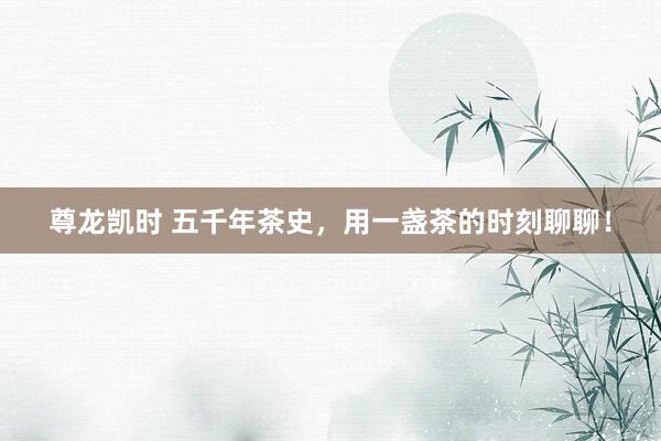 尊龙凯时 五千年茶史，用一盏茶的时刻聊聊！