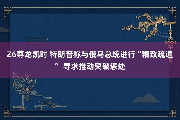 Z6尊龙凯时 特朗普称与俄乌总统进行“精致疏通” 寻求推动突破惩处