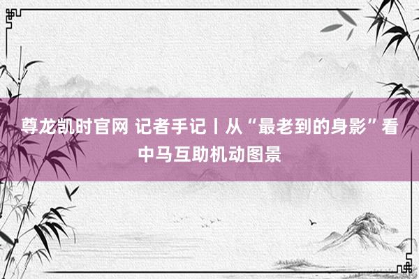 尊龙凯时官网 记者手记丨从“最老到的身影”看中马互助机动图景