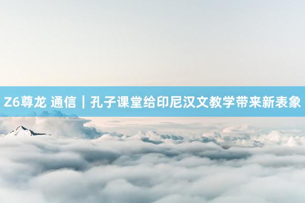 Z6尊龙 通信｜孔子课堂给印尼汉文教学带来新表象