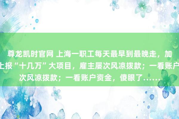 尊龙凯时官网 上海一职工每天最早到最晚走，加班从不怨恨，握住上报“十几万”大项目，雇主屡次风凉拨款；一看账户资金，傻眼了……
