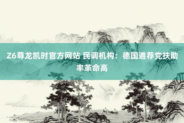 Z6尊龙凯时官方网站 民调机构：德国遴荐党扶助率革命高