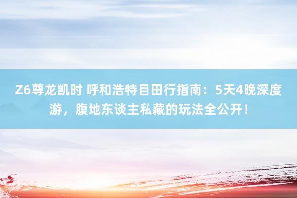 Z6尊龙凯时 呼和浩特目田行指南：5天4晚深度游，腹地东谈主私藏的玩法全公开！