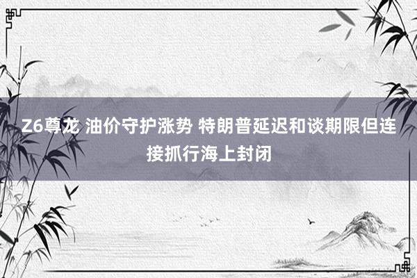 Z6尊龙 油价守护涨势 特朗普延迟和谈期限但连接抓行海上封闭
